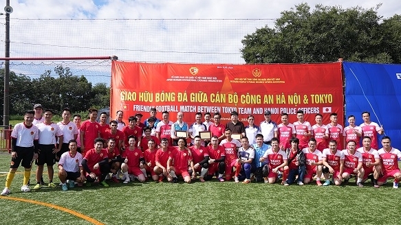 Giao hữu bóng đá giữa Công an TP. Hà Nội và Sở Cảnh sát Tokyo, Nhật Bản