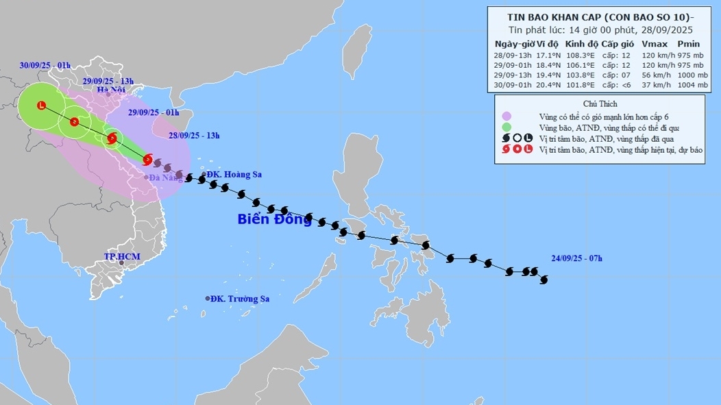 Dự báo thời tiết 10 ngày tới (28/9-8/10): Nhiều khu vực mưa to đến rất to, từ đêm 30/9 mưa lớn giảm dần; khoảng 4-8/10, Hà Tĩnh - Huế trời nắng