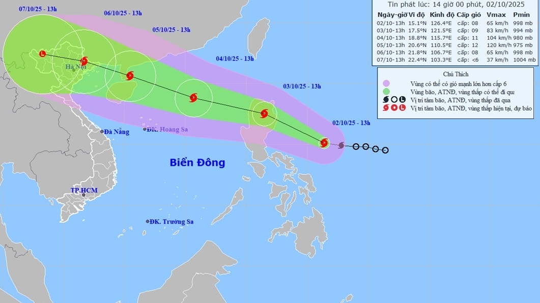 Bão Matmo cường độ mạnh dần, di chuyển đến đất liền phía Bắc đảo Luzon, Philippines, gió cấp 9, giật cấp 11
