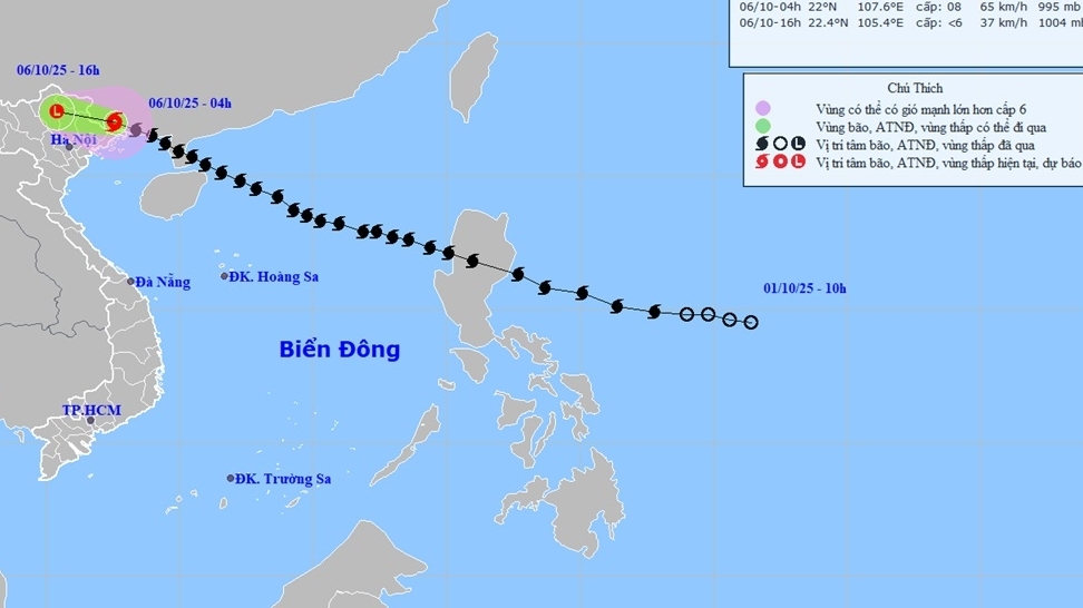 Bão số 11 gây gió mạnh cấp 6-7 trên đất liền khu vực Quảng Ninh và Lạng Sơn; vùng núi, trung du Bắc Bộ mưa to, cục bộ trên 300mm
