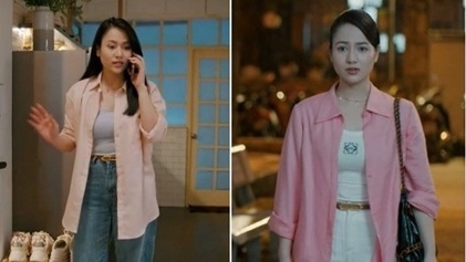 Diễn viên Việt Hoa thời trang sơ mi dáng rộng, quần jean năng động trong phim 'Gió ngang khoảng trời xanh'