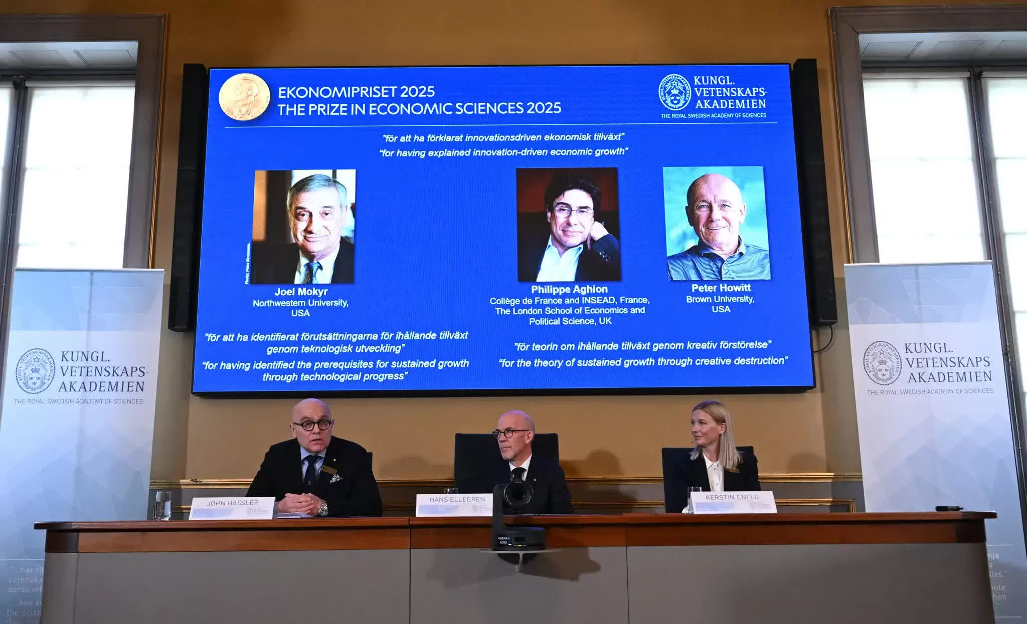 Giải Nobel kinh tế 2025 được trao Giải Nobel kinh tế 2025 được trao