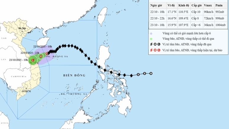 Bão số 12 cách TP. Đà Nẵng hơn 200km, khu vực Hà Tĩnh đến Quảng Ngãi mưa lớn diện rộng, nguy cơ cao xảy ra lũ quét và sạt lở đất