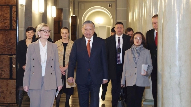 Tổng Bí thư Tô Lâm hội kiến với Phó Chủ tịch thứ nhất Quốc hội Phần Lan