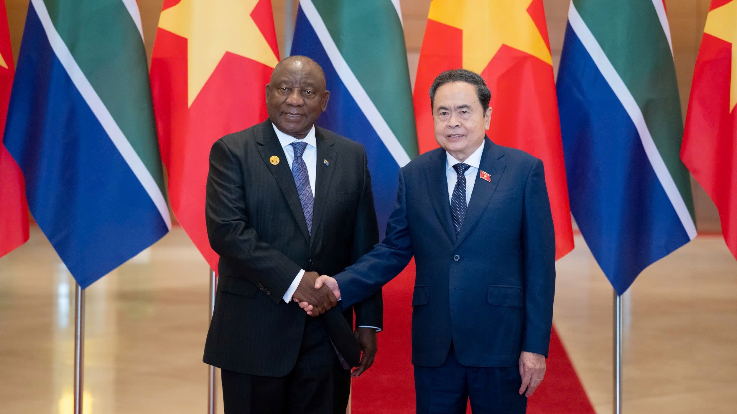 Chủ tịch Quốc hội Trần Thanh Mẫn hội kiến với Tổng thống Nam Phi Cyril Ramaphosa