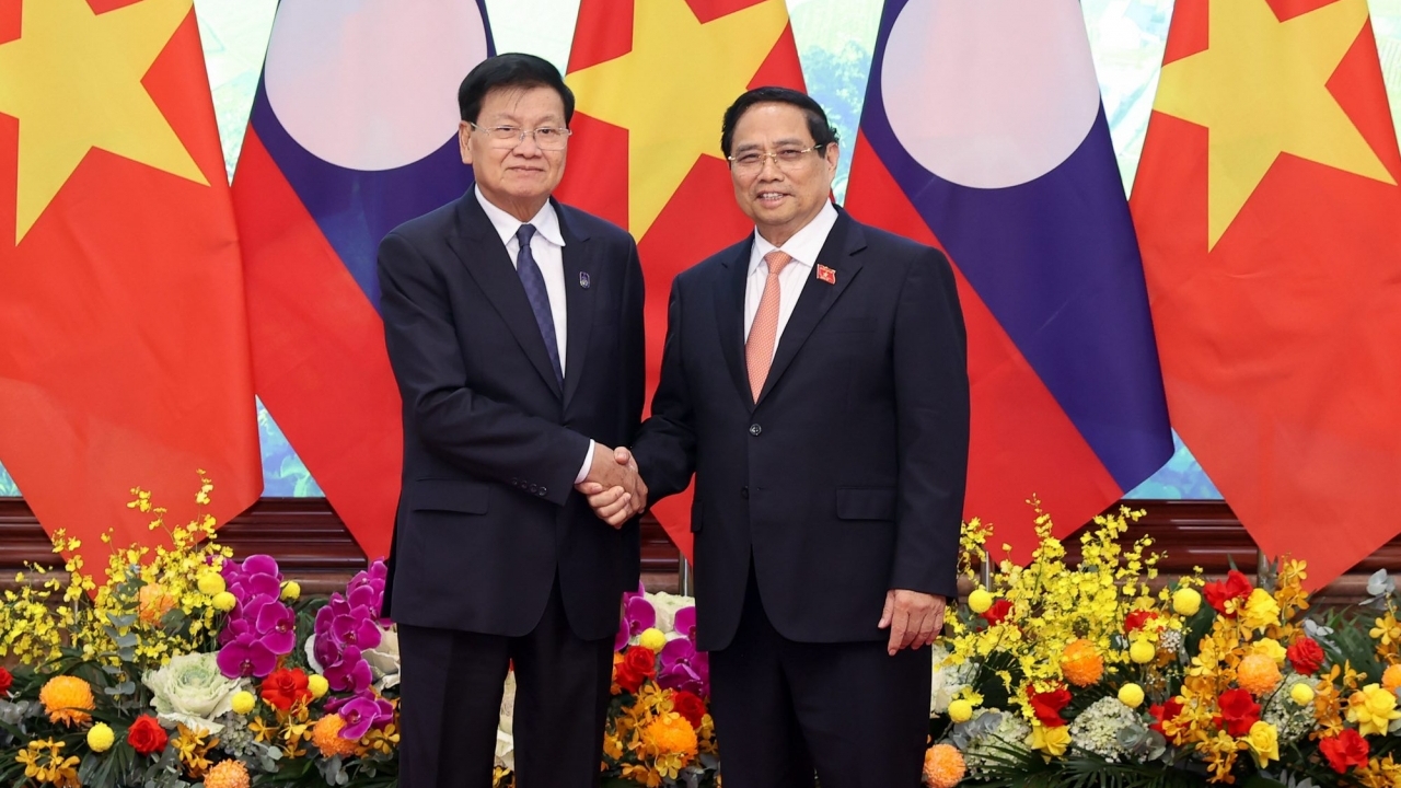 Thủ tướng Chính phủ Phạm Minh Chính tiếp Tổng Bí thư, Chủ tịch nước Lào Thongloun Sisoulith