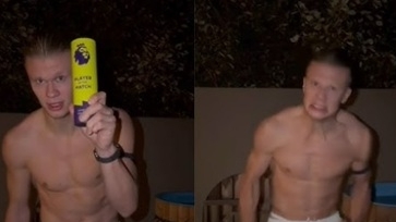 Haaland tắm nước đá giữa thời tiết lạnh 8 độ C