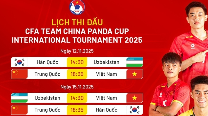 Lịch thi đấu của U22 Việt Nam tại giải bóng đá quốc tế CFA Team China Panda Cup 2025