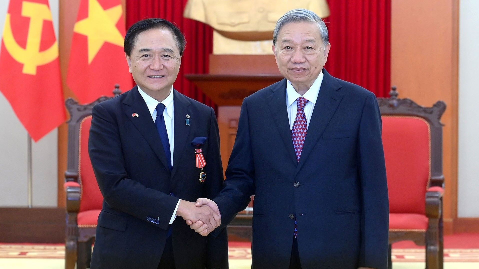 Tổng Bí thư Tô Lâm tiếp Thống đốc tỉnh Kanagawa Kuroiwa Yuji