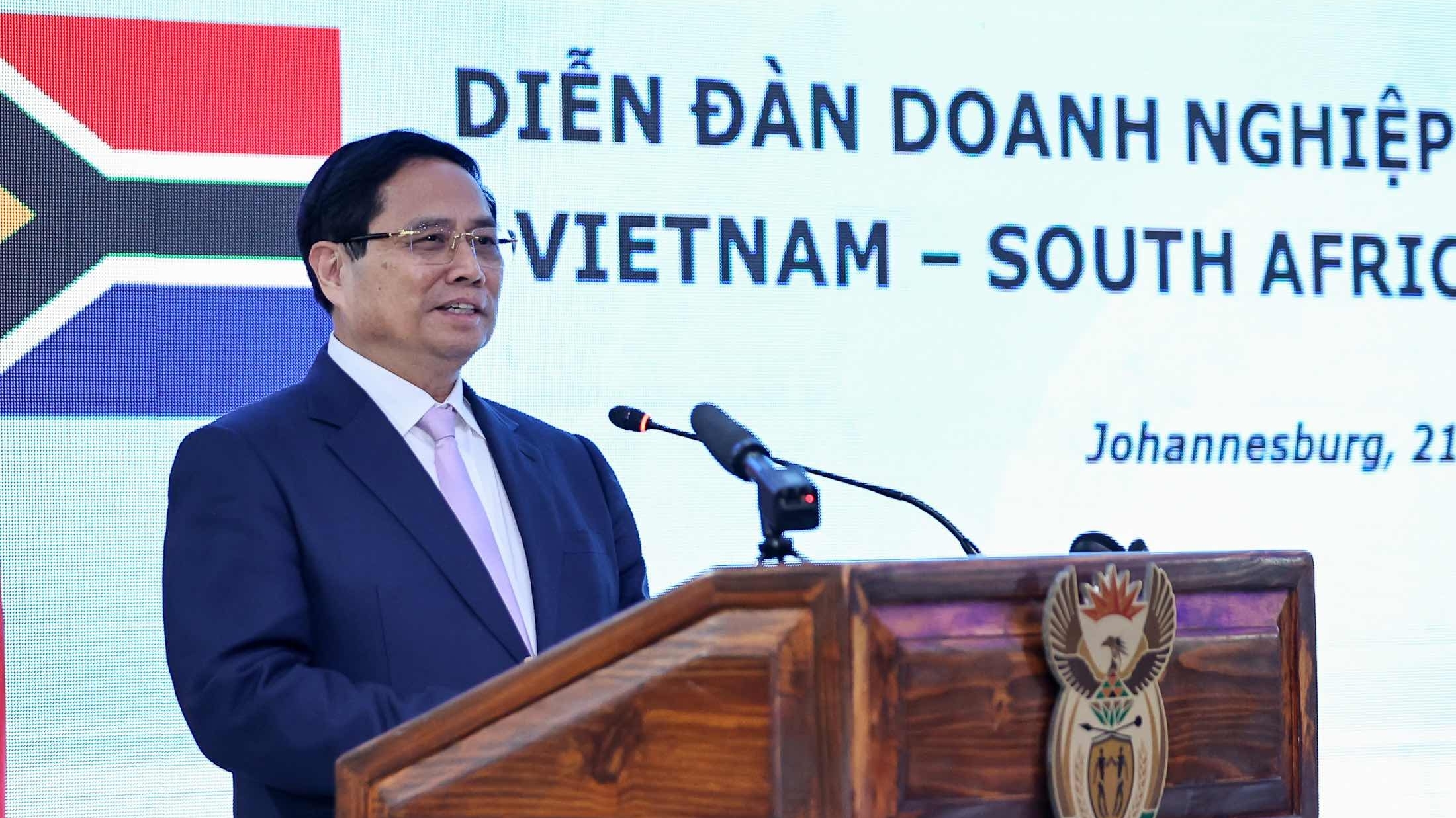 Thủ tướng Phạm Minh Chính kêu gọi doanh nghiệp Việt Nam-Nam Phi gặp gỡ - kết nối – hành động, ra sản phẩm