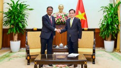 Bộ trưởng Ngoại giao Lê Hoài Trung tiếp Đại sứ Nepal Dhan Bahadur Oli