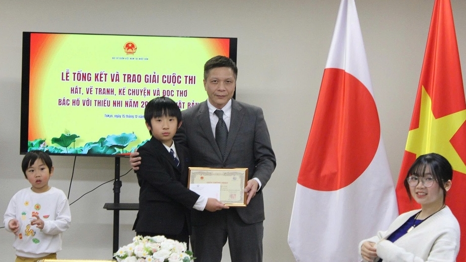 Trao giải cuộc thi 'Kể chuyện, vẽ tranh, hát và đọc thơ về Bác Hồ với thiếu nhi' năm 2025 tại Nhật Bản