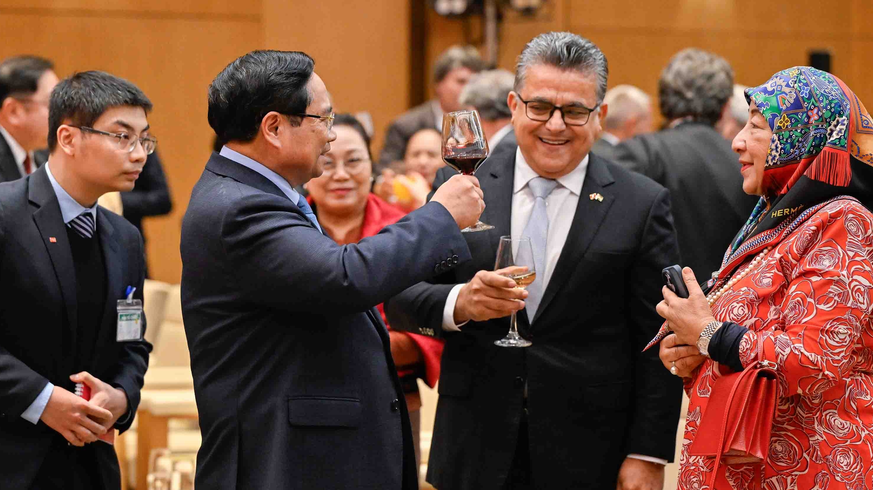 Thủ tướng Phạm Minh Chính và Phu nhân chiêu đãi Đoàn Ngoại giao dịp Xuân Bính Ngọ