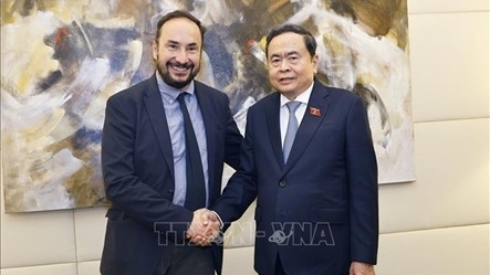 Chủ tịch Quốc hội Trần Thanh Mẫn gặp Tổng Bí thư Đảng Tái lập Cộng sản Italy Maurizio Acerbo