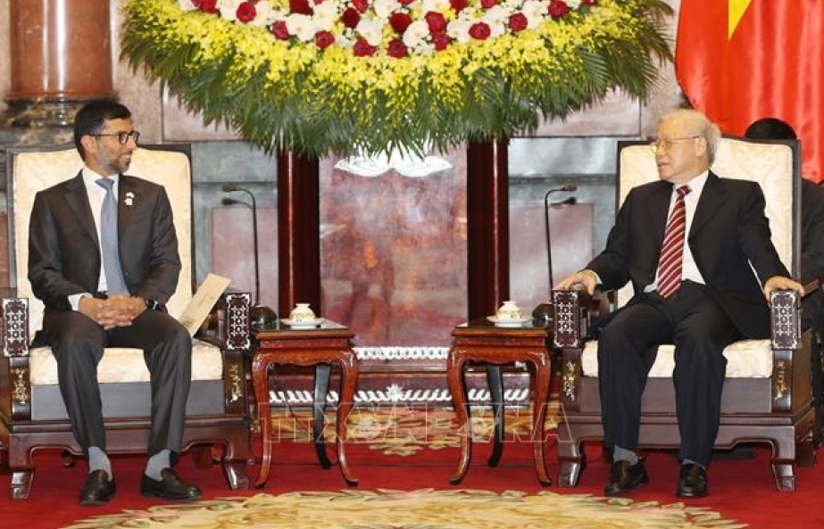 Tổng Bí thư, Chủ tịch nước Nguyễn Phú Trọng tiếp Bộ trưởng Năng lượng và Công nghiệp UAE