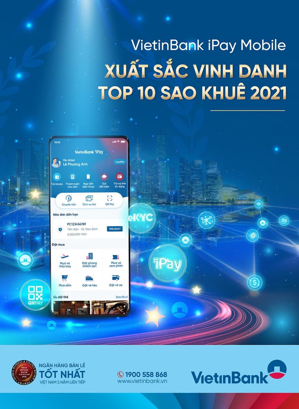 Ứng dụng Ngân hàng số VietinBank iPay Mobile xuất sắc lần thứ 2 liên tiếp vào Top 10 Sao Khuê 2021. Ứng dụng Ngân hàng số VietinBank iPay Mobile xuất sắc lần thứ 2 liên tiếp vào Top 10 Sao Khuê 2021.
