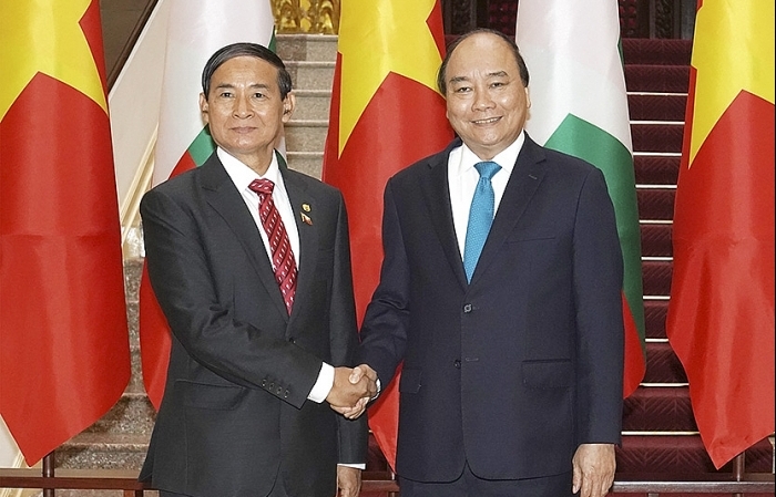 Thủ tướng Nguyễn Xuân Phúc hội kiến Tổng thống Myanmar
