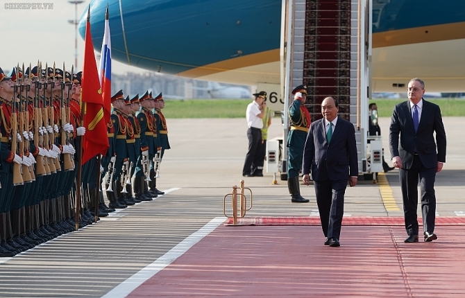 Lễ đón chính thức Thủ tướng Nguyễn Xuân Phúc tại thủ đô Moscow (Nga)