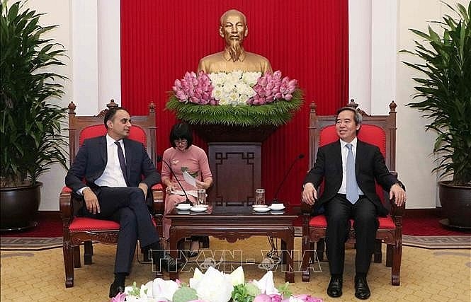 Trưởng ban Kinh tế Trung ương Nguyễn Văn Bình tiếp Phó Chủ tịch ADB Ahmed Saeed