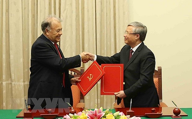 Thường trực Ban Bí thư tiếp Tổng Bí thư Đảng Lao động Mexico thuong truc ban bi thu tiep doan dai bieu dang lao dong mexico