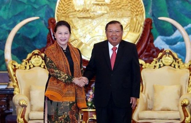 Chủ tịch Quốc hội Nguyễn Thị Kim Ngân hội kiến Tổng Bí thư, Chủ tịch nước Lào