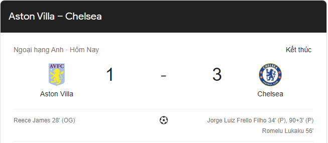 Link xem trực tiếp Chelsea vs Aston Villa 0h30 ngày 27/12 vòng 19 Ngoại hạng Anh