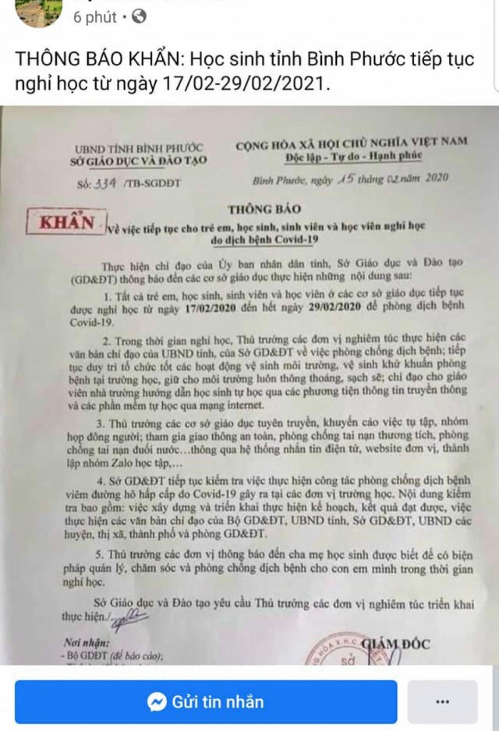 Thông tin chia sẻ mạng xã hội gây hiểu lầm.