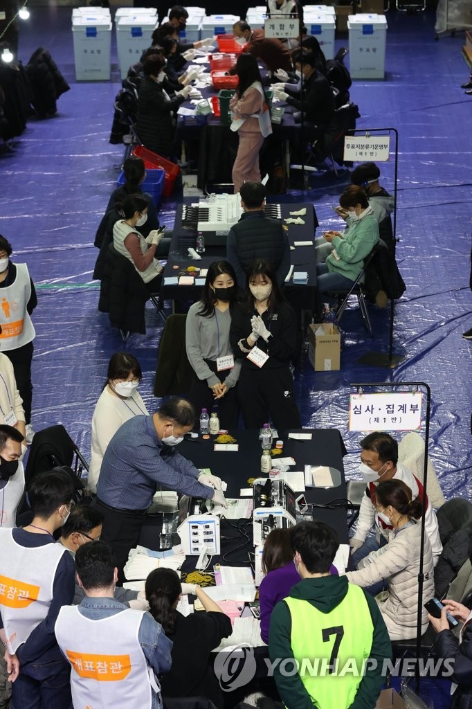 Bên trong nơi kiểm phiếu bầu Tổng thống Hàn Quốc