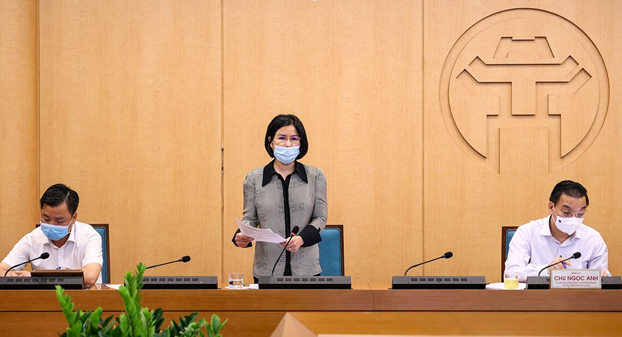 Giám đốc Sở Y tế Hà Nội Trần Thị Nhị Hà phát biểu tại cuộc họp Giám đốc Sở Y tế Hà Nội Trần Thị Nhị Hà phát biểu tại cuộc họp