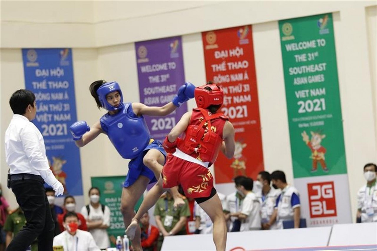 Wushu Việt Nam ‘bội thu’ HCV SEA Games 31 ở nội dung tán thủ