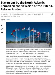 NATO cam kết theo dõi tình hình di cư bất hợp pháp ở biên giới Belarus, yêu cầu Minsk tuân thủ luật quốc tế