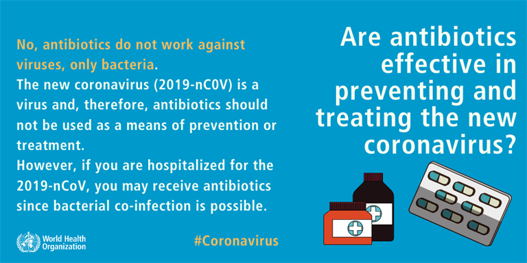 Virus corona: WHO công bố thông tin và khuyến nghị - Kháng sinh không có tác dụng virus corona who cong bo thong tin va khuyen nghi khang sinh khong co tac dung