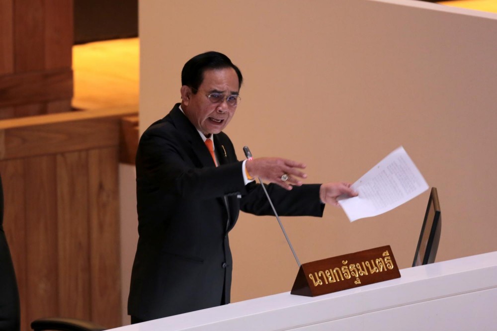 Thái Lan: Thủ tướng Prayut trả lời chất vấn, chuẩn bị đối mặt cuộc bỏ phiếu bất tín nhiệm, nguy cơ nổ ra biểu tình lớn. (Nguồn: Bangkok Pots) Thái Lan: Thủ tướng Prayut trả lời chất vấn, chuẩn bị đối mặt cuộc bỏ phiếu bất tín nhiệm, nguy cơ nổ ra biểu tình lớn. (Nguồn: Bangkok Pots)