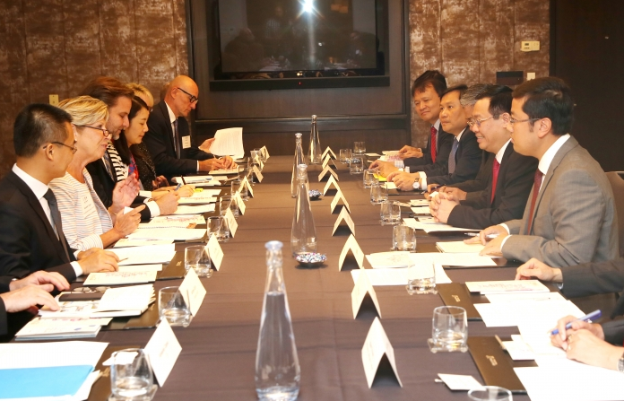 Phó Thủ tướng Vương Đình Huệ làm việc với các doanh nghiệp hàng đầu Hoa Kỳ