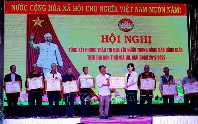 Đồng bào Công giáo Gia Lai nỗ lực phát huy khối đại đoàn kết dân tộc, đoàn kết lương giáo. (Nguồn: TTXVN)
