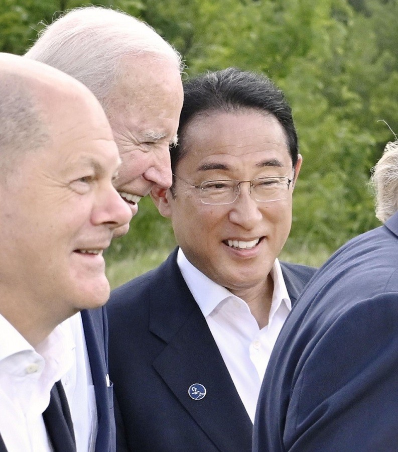 Thủ tướng Nhật Bản cảnh báo 'bài học sai lầm' từ xung đột Nga-Ukraine, Mỹ-Đức vững quan điểm. (Nguồn: Kyodo) Thủ tướng Nhật Bản cảnh báo 'bài học sai lầm' từ xung đột Nga-Ukraine, Mỹ-Đức vững quan điểm. (Nguồn: Kyodo)