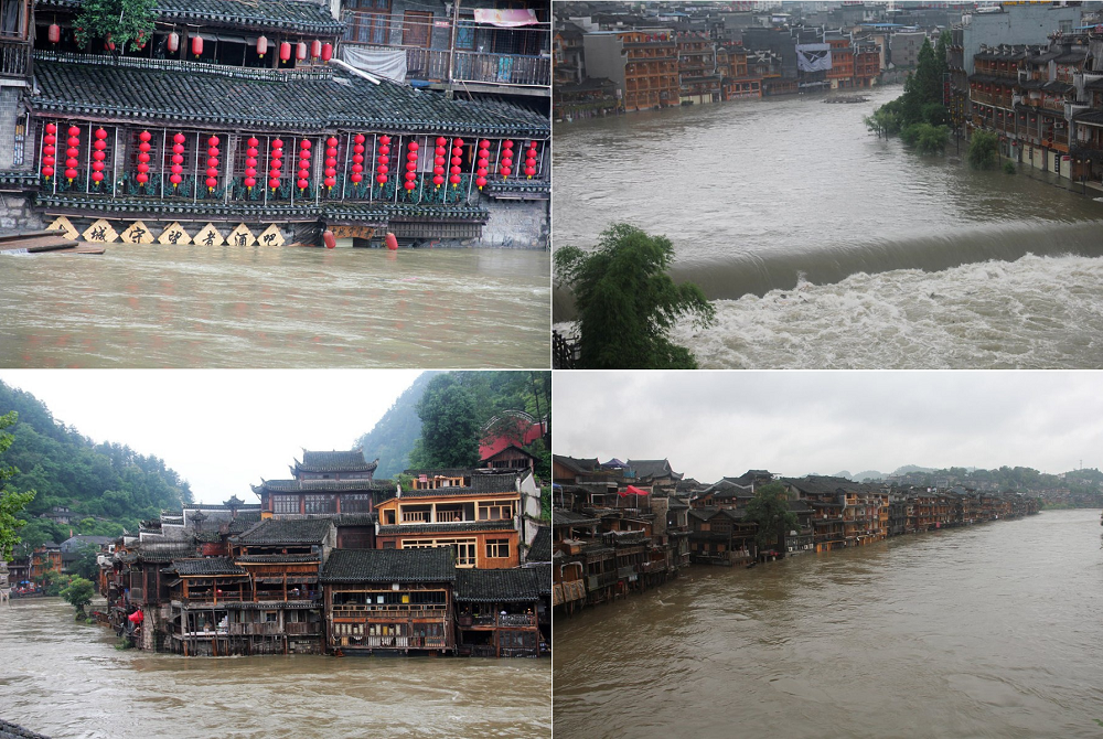 Hình ảnh trận lũ lụt kinh hoàng tại Trung Quốc, Phượng Hoàng cổ trấn oằn mình chống chọi 4303 untitled