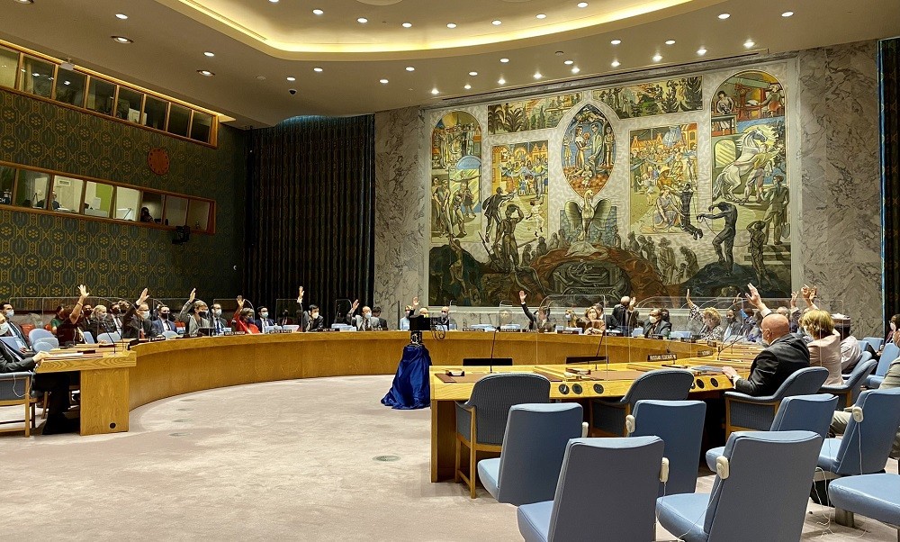 Hội đồng Bảo an nhất trí gia hạn cơ chế viện trợ nhân đạo xuyên biên giới tới Syria. (Nguồn: Phái đoàn đại diện thường trực Việt Nam tại LHQ) Hội đồng Bảo an nhất trí gia hạn cơ chế viện trợ nhân đạo xuyên biên giới tới Syria. (Nguồn: Phái đoàn đại diện thường trực Việt Nam tại LHQ)