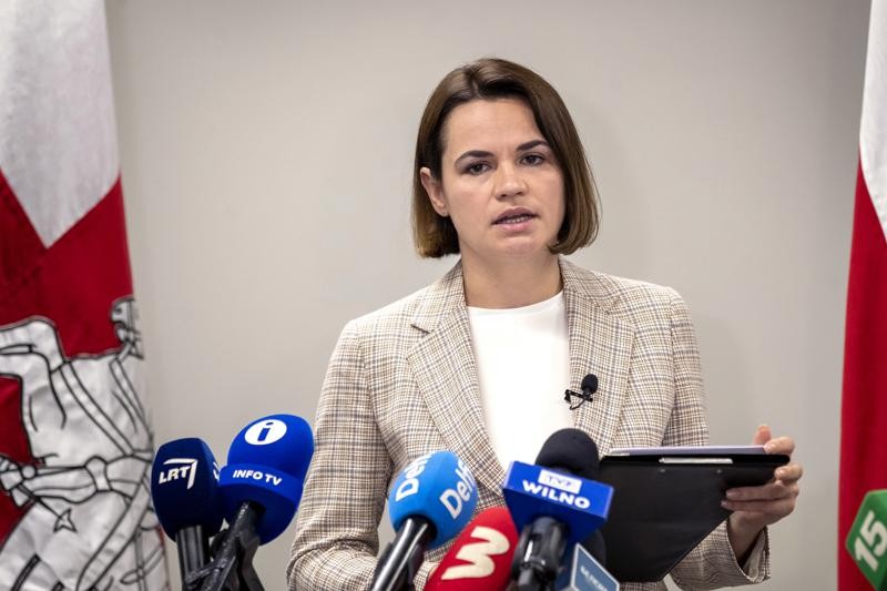 Lãnh đạo phe đối lập Belarus gặp Ngoại trưởng Mỹ, kêu gọi Washington mạnh tay hơn với Minsk. (Nguồn: AP)