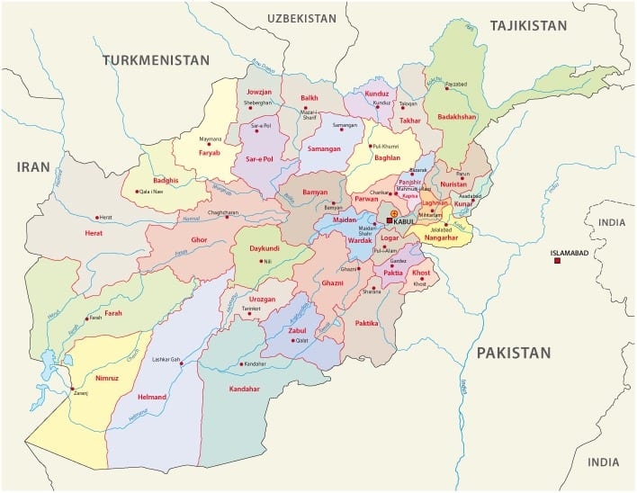 Tình hình Afghanistan: Taliban chiếm thành phố thứ 14, Mỹ họp khẩn cùng NATO, HĐBA tính ra tuyên bố. (World Atlas) Tình hình Afghanistan: Taliban chiếm thành phố thứ 14, Mỹ họp khẩn cùng NATO, HĐBA tính ra tuyên bố. (World Atlas)