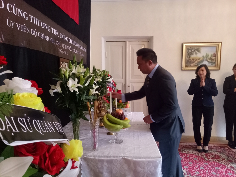 ​Lễ viếng cố Chủ tịch Trần Đại Quang tại Mông Cổ