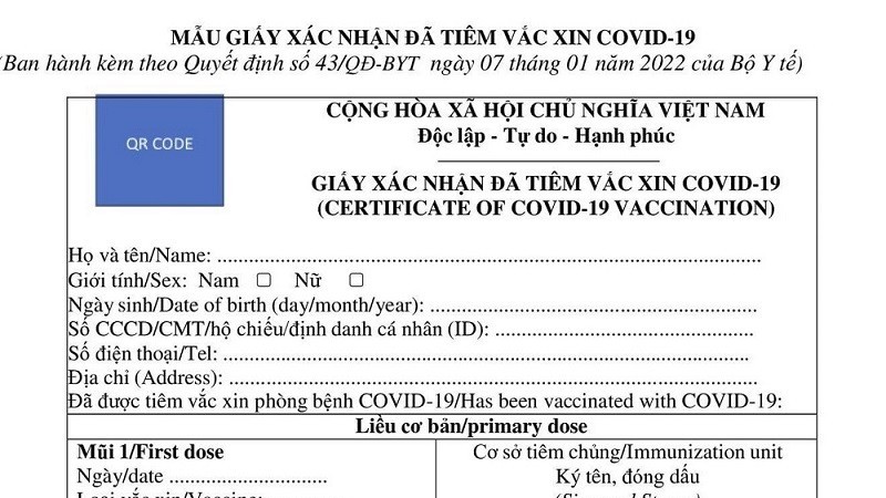 Covid-19 ở Việt Nam sáng 9/1: TP. Hồ Chí Minh 'đổi màu', mẫu giấy xác nhận tiêm vaccine có gì đặc biệt?