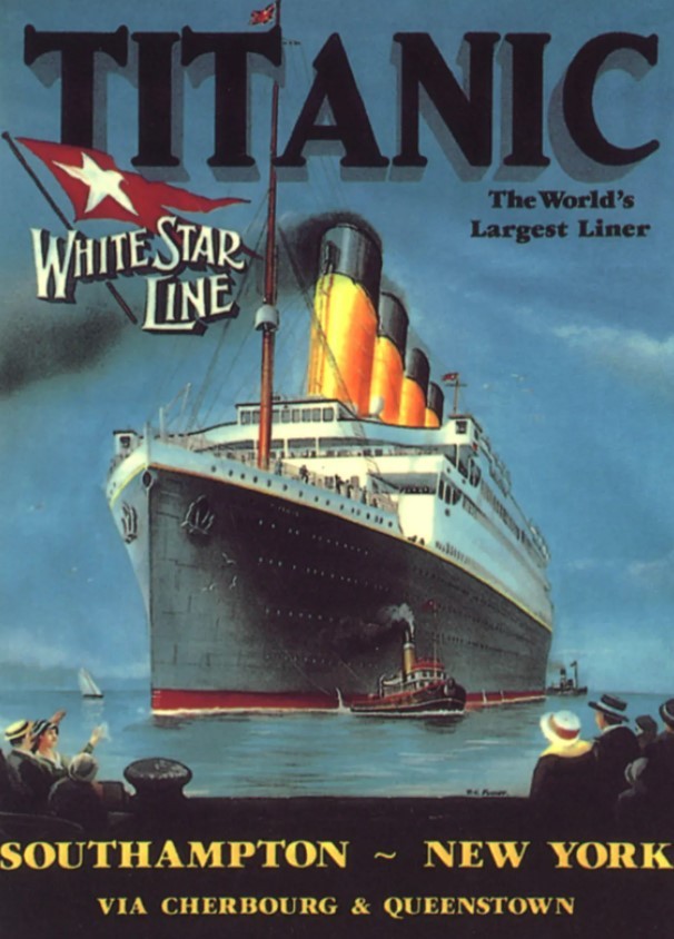 Tấm áp phích quảng bá về Titanic và chuyến đi từ Southampton đến New York năm 1912 (Nguồn: Retro AdArchives Alamy) Tấm áp phích quảng bá về Titanic và chuyến đi từ Southampton đến New York năm 1912 (Nguồn: Retro AdArchives Alamy)