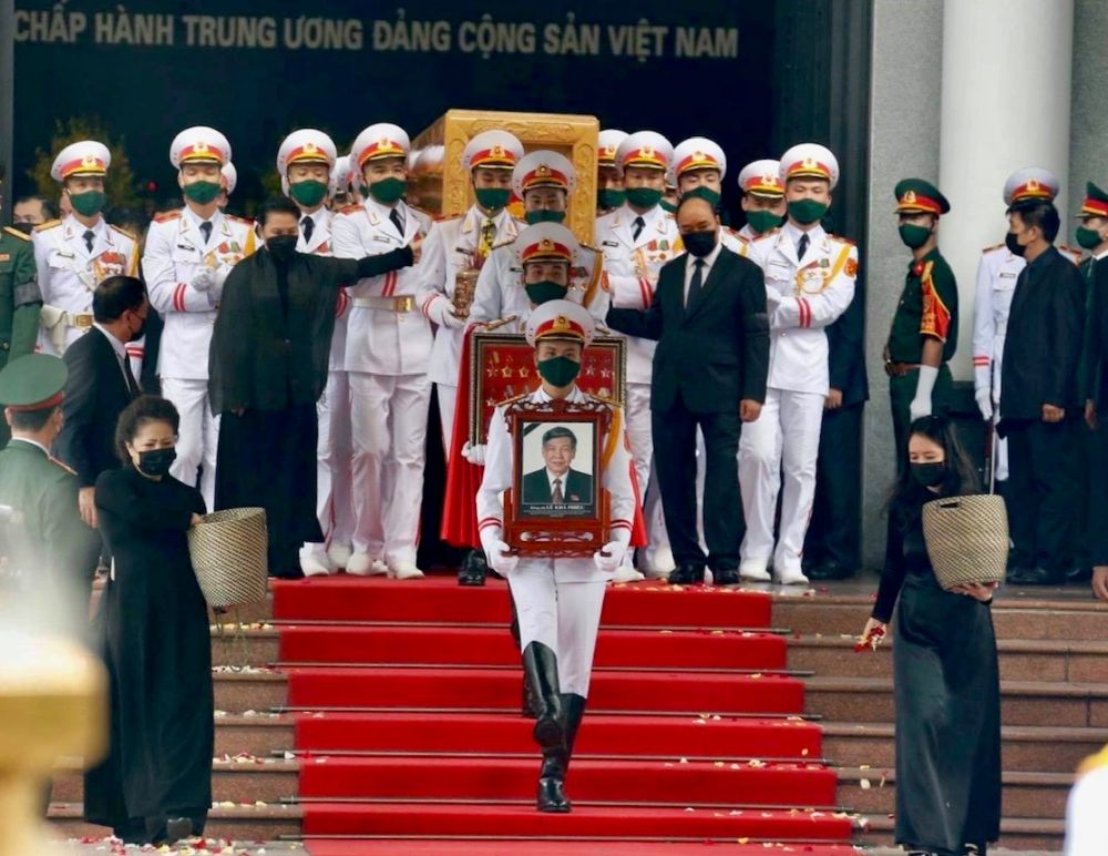 Lễ di quan nguyên Tổng Bí thư Lê Khả Phiêu. (Nguồn: VGP) 5925-img-0130