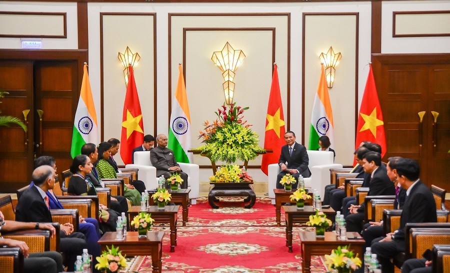 Bí thư Thành ủy Đà Nẵng Trương Quang Nghĩa tiếp xã giao Tổng thống Ấn Độ Ram Nath Kovind, tháng 11/2018. (Nguồn: CPV) Bí thư Thành ủy Đà Nẵng Trương Quang Nghĩa tiếp xã giao Tổng thống Ấn Độ Ram Nath Kovind, tháng 11/2018. (Nguồn: CPV)