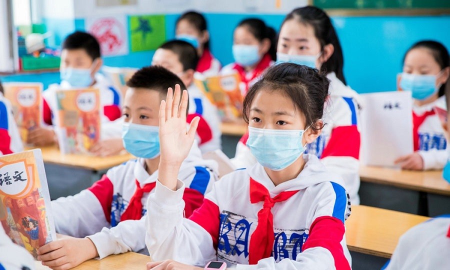 Trong một lớp học ở Hohhot, thủ phủ của khu tự trự Nội Mông ở phía Bắc Trung Quốc. (Nguồn: Tân Hoa xã)