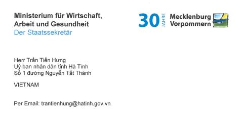 Lũ lụt miền Trung: Quốc vụ khanh Đức gửi thư thăm hỏi Lãnh đạo tỉnh Hà Tĩnh
