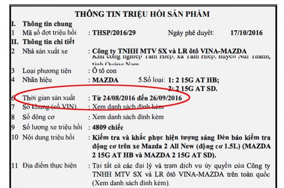 Triệu hồi thêm hơn 4.800 chiếc Mazda2 tại Việt Nam trieu hoi them hon 4800 chiec mazda2 tai viet nam
