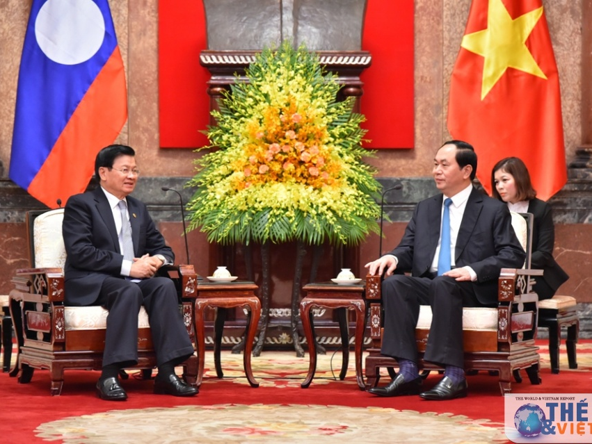 Chủ tịch nước Trần Đại Quang tiếp Thủ tướng Lào Thongloun Sisoulith