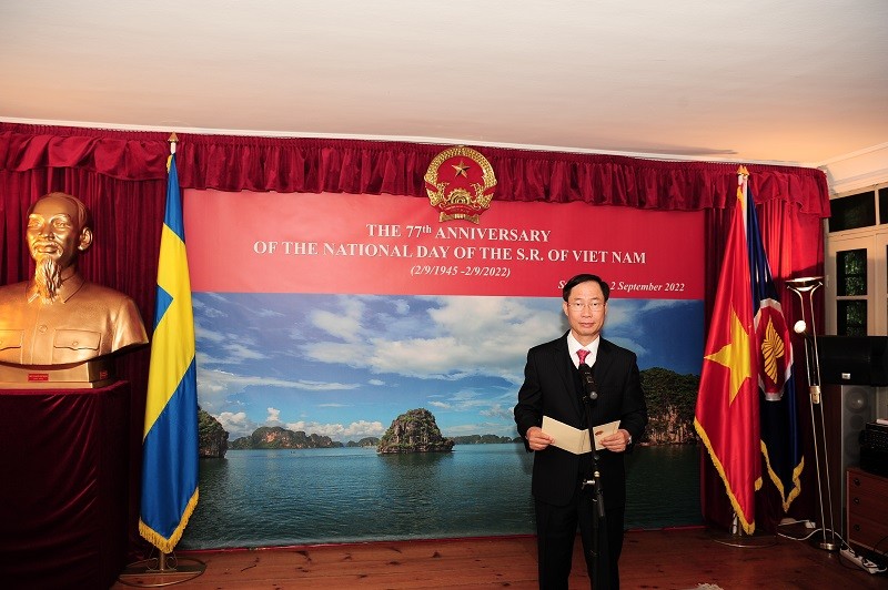Đại sứ quán Việt Nam tại Thụy Điển long trọng tổ chức kỷ niệm 77 năm Quốc khánh 2/9
